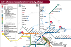 Mappa metro ferroviarie Roma